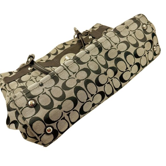 Coach Signature Logo Penelope Tote Bag 16537 Brown Large Carryall Shoulder Purse - Picture 9 of 12